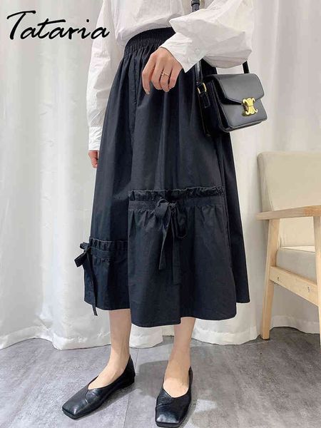 summer elastic waist white irregular ruffles skirt bowknot with half-body shirring pleat long women korean fashion 210514, Black
summer elastic waist white irregular ruffles skirt bowknot with half-body shirring pleat long women korean fashion 210514, Black