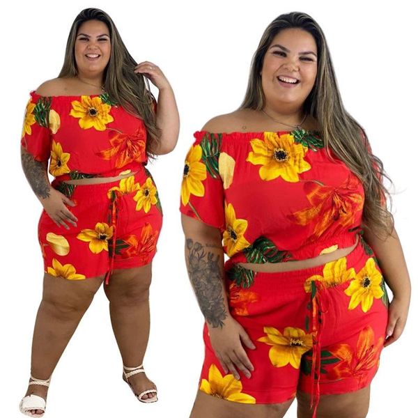 women's tracksuits shzq floral printing women plus size casual outfits slash neck crop lace-up elastic waist mini shorts summer two pi, Gray
women's tracksuits shzq floral printing women plus size casual outfits slash neck crop lace-up elastic waist mini shorts summer two pi, Gray