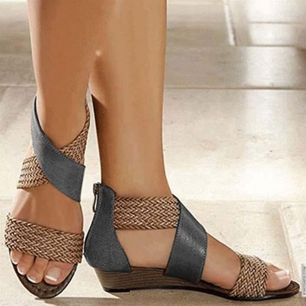 summer sandals shoes women fashion bohemia style beach comfortable woman retro weave wedge female plus size, Black
summer sandals shoes women fashion bohemia style beach comfortable woman retro weave wedge female plus size, Black