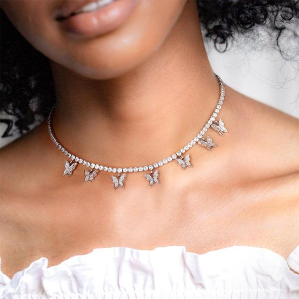 fashion butterfly necklace jewelry choker gold silver plated cz iced out chain charms womentennis for women chokers, Golden;silver
fashion butterfly necklace jewelry choker gold silver plated cz iced out chain charms womentennis for women chokers, Golden;silver