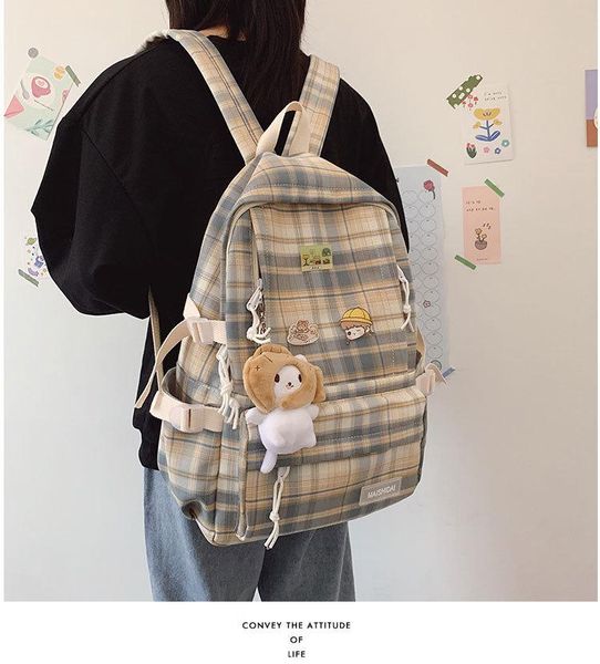 school bags casyis 2021 japanese plaid backpack women korean large capacity campus style fashionable girl travel bag
school bags casyis 2021 japanese plaid backpack women korean large capacity campus style fashionable girl travel bag