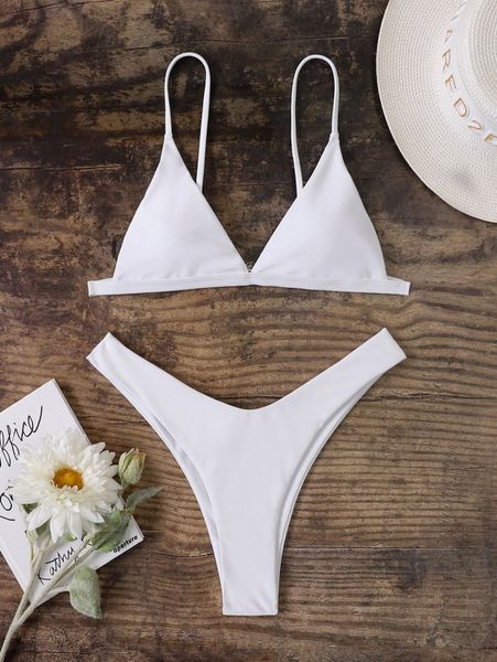 plain bikini swimsuit y8xt#, White;black