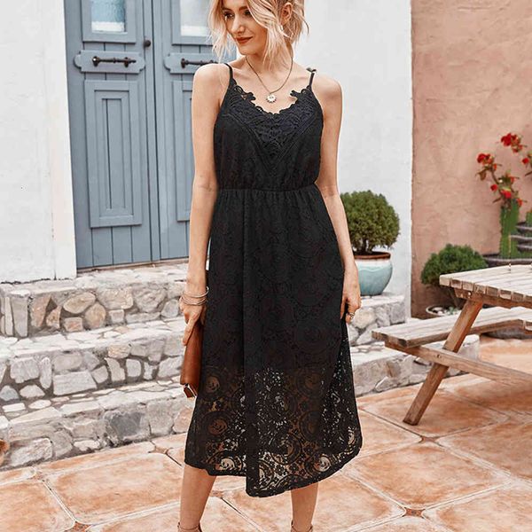 dress lace hollow out spaghetti strap midi dress women 2021 summer sleeveless v neck ladies black and white elegant vacation dresses b1fe, Black;gray
dress lace hollow out spaghetti strap midi dress women 2021 summer sleeveless v neck ladies black and white elegant vacation dresses b1fe, Black;gray