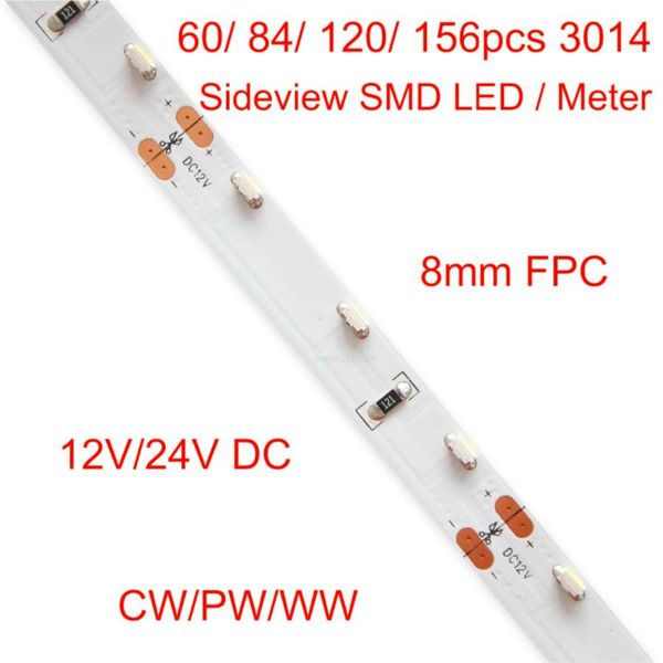 side view strip light, 60/ 84/ 120/ 156 3014 smd led per meter, dc 12v/ 24v, 5m a roll/lot strips
side view strip light, 60/ 84/ 120/ 156 3014 smd led per meter, dc 12v/ 24v, 5m a roll/lot strips
