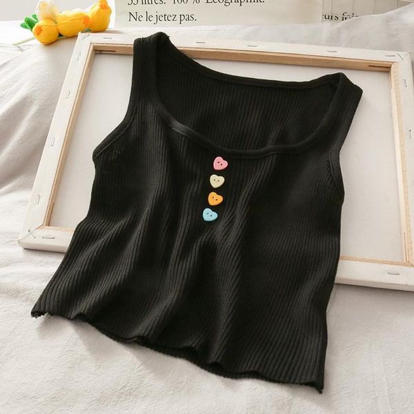 women's tanks & camis summer thin knitted t shirt tank casual short knitwear slim crop 2021 chic buttons vest, White
women's tanks & camis summer thin knitted t shirt tank casual short knitwear slim crop 2021 chic buttons vest, White