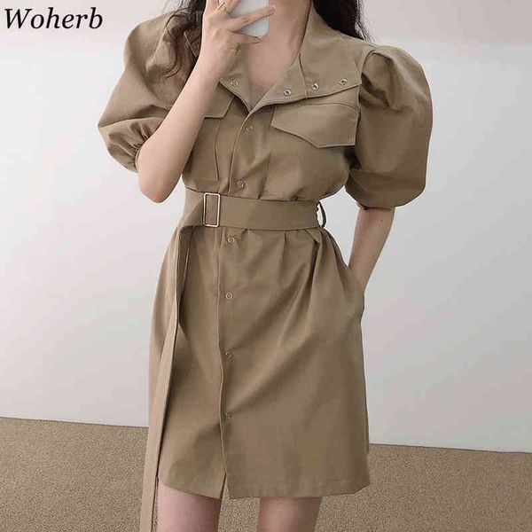 elegant belt slim waist dresses single breasted korean women dress puff short sleeve turn down collar vestidos 4h856 210422, Black;gray
elegant belt slim waist dresses single breasted korean women dress puff short sleeve turn down collar vestidos 4h856 210422, Black;gray