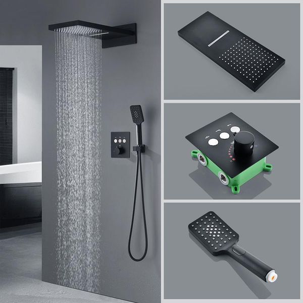 rain waterfall shower faucet concealed bathroom sanitary ware black cold water mixer tap with multi-function handheld sets
rain waterfall shower faucet concealed bathroom sanitary ware black cold water mixer tap with multi-function handheld sets