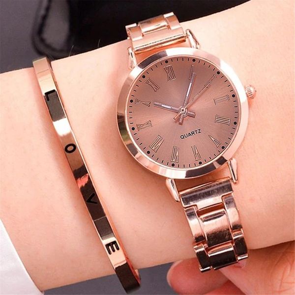 wristwatches 2pc/set fashion women bracelet watch set luxury stainless steel band wrist casual female clock relogio feminino, Slivery;brown
wristwatches 2pc/set fashion women bracelet watch set luxury stainless steel band wrist casual female clock relogio feminino, Slivery;brown