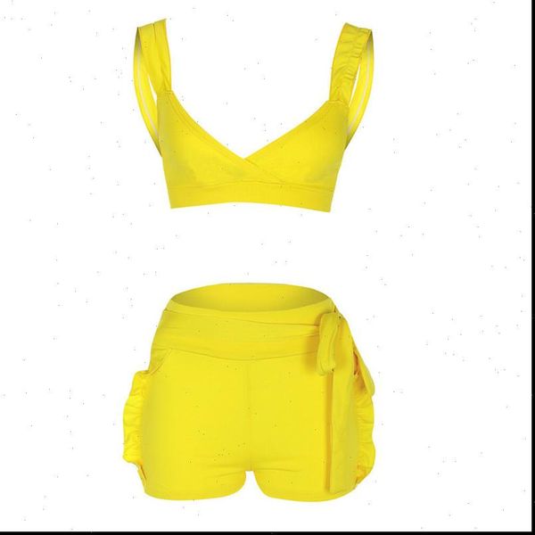 summer sleeveless set stylish women tracksuits casual suit yellow ruffled short pants 2pcs crop shorts, Gray
summer sleeveless set stylish women tracksuits casual suit yellow ruffled short pants 2pcs crop shorts, Gray