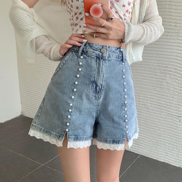 women's jeans sannian summer high waist denim shorts design pants 2021 small loose straight a-line wide-leg ladies, Blue
women's jeans sannian summer high waist denim shorts design pants 2021 small loose straight a-line wide-leg ladies, Blue