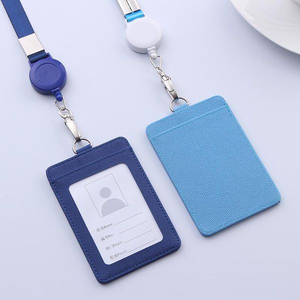 card holders casual practical retractable lanyards id badge holder bags pu leather men women's bank bus cover pouch case, Brown;gray
card holders casual practical retractable lanyards id badge holder bags pu leather men women's bank bus cover pouch case, Brown;gray