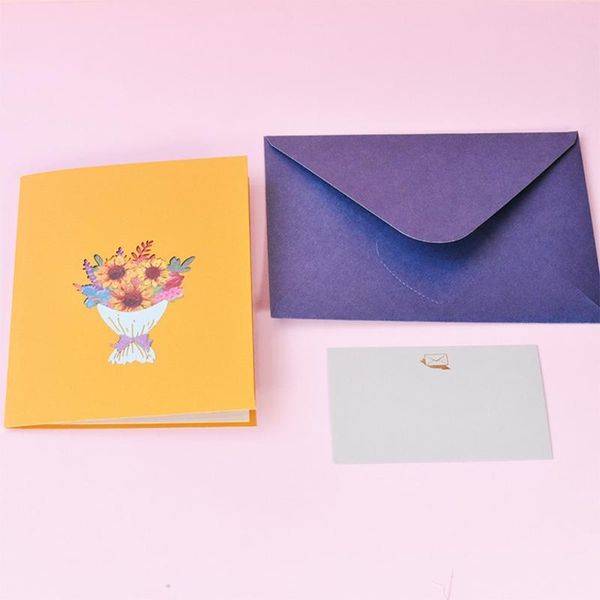 greeting cards thank you card 3d -up creative flowers paper carving color printing sun bouquet wedding postcard with envelope
greeting cards thank you card 3d -up creative flowers paper carving color printing sun bouquet wedding postcard with envelope