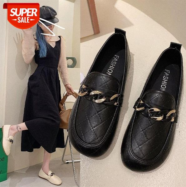 british style single shoes female college retro korean version of the chain fashion big toe round #eu64, Black
british style single shoes female college retro korean version of the chain fashion big toe round #eu64, Black