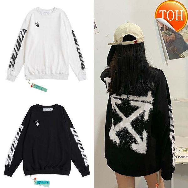 spray street wave brand off arrstyle print primer style casual men and women round collar loose sweater, Black
spray street wave brand off arrstyle print primer style casual men and women round collar loose sweater, Black