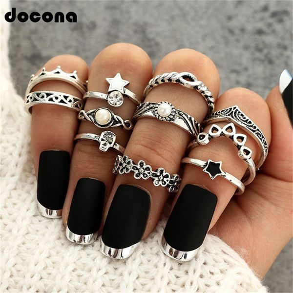 designer rings doocna antique silver color star flower crystal ring punk carved knuckle anillos anel s for women 11 pcs/set 4622, Golden;silver
designer rings doocna antique silver color star flower crystal ring punk carved knuckle anillos anel s for women 11 pcs/set 4622, Golden;silver