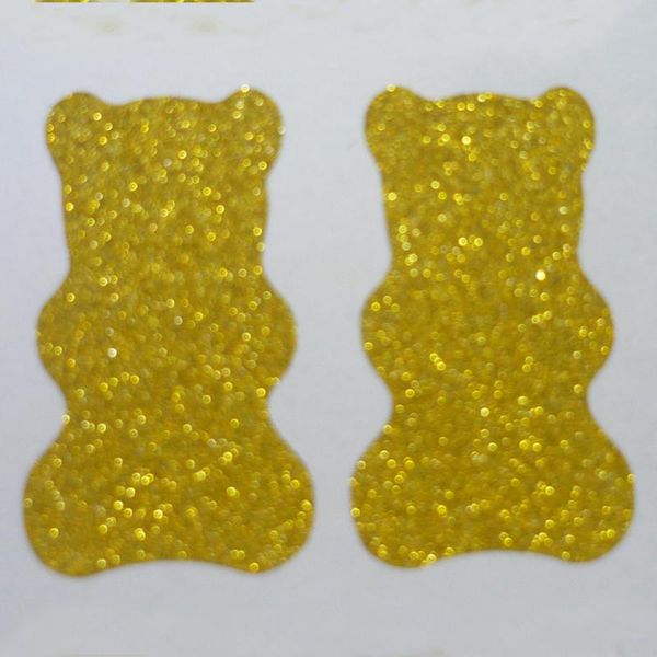 gummy bear gold glitter sparkle sticker label envelope seals gift wrap 
gummy bear gold glitter sparkle sticker label envelope seals gift wrap