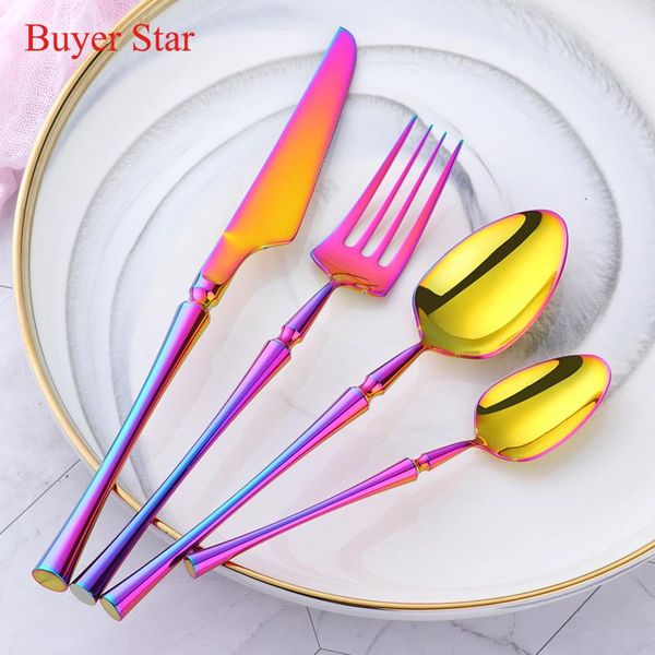 4-piece rainbow cutlery set stainless steel flatware dinner fork knife scoop teaspoon western tableware gift sets
4-piece rainbow cutlery set stainless steel flatware dinner fork knife scoop teaspoon western tableware gift sets