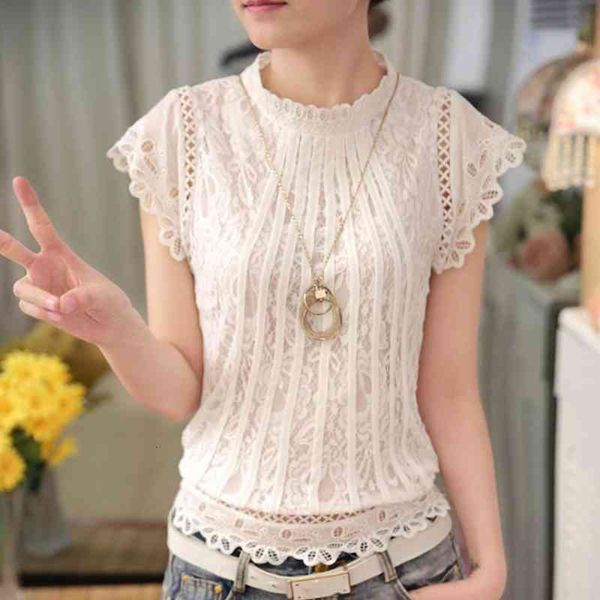 summer lace short sleeve crochet white shirt plus size clothing fashion hollow out women blusa
summer lace short sleeve crochet white shirt plus size clothing fashion hollow out women blusa