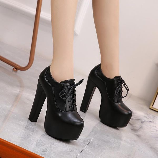 boots lace-up high heels 2021 women's shoes all-match thick heel single waterproof platform ladies leather, Black
boots lace-up high heels 2021 women's shoes all-match thick heel single waterproof platform ladies leather, Black
