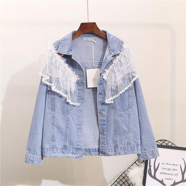women's jackets 2021 casual jacket regular real casaco feminino jaquetas jeans women personality sequin stitching lace loose woman, Black;brown
women's jackets 2021 casual jacket regular real casaco feminino jaquetas jeans women personality sequin stitching lace loose woman, Black;brown