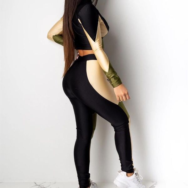 two piece dress women patchwork set v-neck zipper long sleeve crop high waist pants bodycon suit 2 oufit clothing, White
two piece dress women patchwork set v-neck zipper long sleeve crop high waist pants bodycon suit 2 oufit clothing, White
