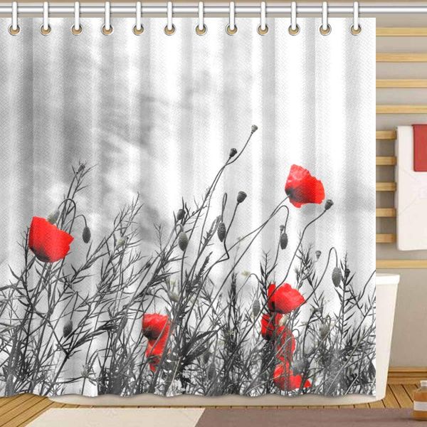 poppies on black and white shower curtain bathroom sets, novelty bath decoration polyester curtain 72 x 72 inches
poppies on black and white shower curtain bathroom sets, novelty bath decoration polyester curtain 72 x 72 inches