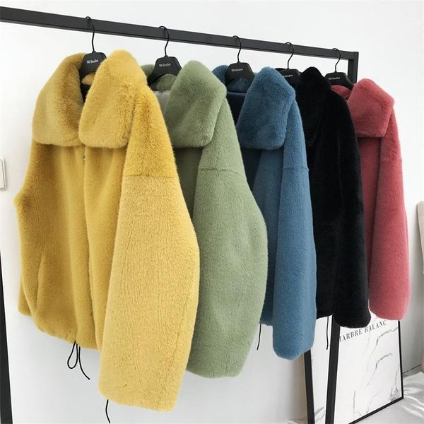 women's fur & faux women winter imitation mink bomber coat turn down collar thickened jacket zipper cardigan drawstring, Black
women's fur & faux women winter imitation mink bomber coat turn down collar thickened jacket zipper cardigan drawstring, Black