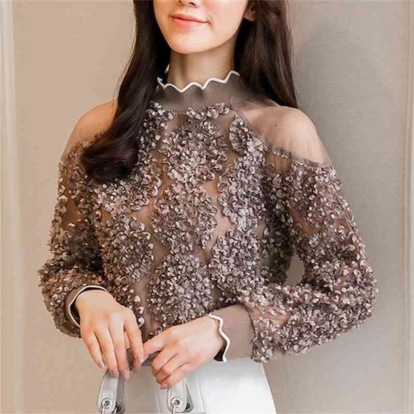 coffee rose mesh women spring blouses shirts ruffle long sleeve cold shoulder causal pleated blusas 907g 210323, White
coffee rose mesh women spring blouses shirts ruffle long sleeve cold shoulder causal pleated blusas 907g 210323, White