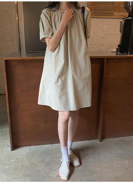 party dresses 2021 summer fashion o-neck short sleeve solid color loose mini casual women dress, White;black
party dresses 2021 summer fashion o-neck short sleeve solid color loose mini casual women dress, White;black