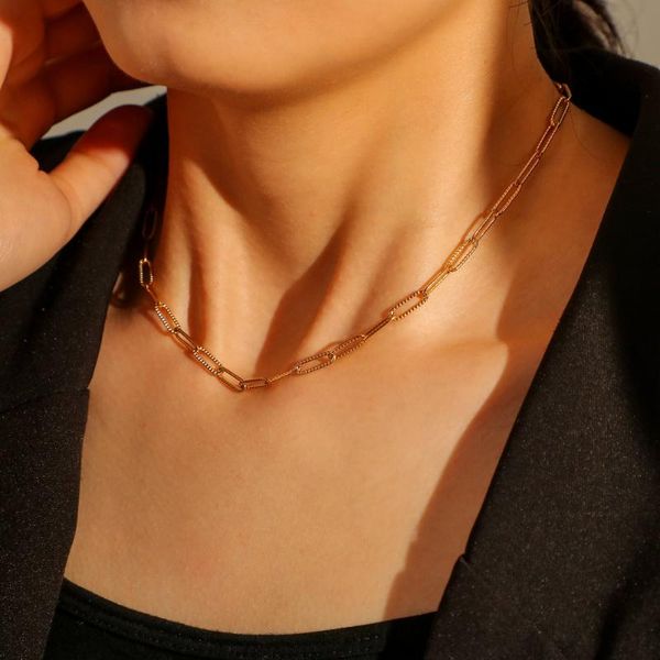 simple and modern gentlewomen necklace,gold plated personalized paperclip link chain handmade for women girl gift chokers, Golden;silver
simple and modern gentlewomen necklace,gold plated personalized paperclip link chain handmade for women girl gift chokers, Golden;silver