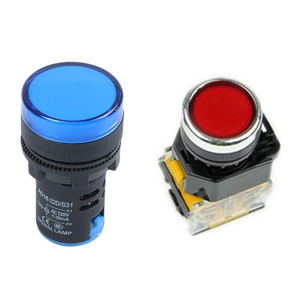 smart home control 1pcs ac 220v led pilot indicator light black blue & la38-11/203 push button momentary power press switch red
smart home control 1pcs ac 220v led pilot indicator light black blue & la38-11/203 push button momentary power press switch red