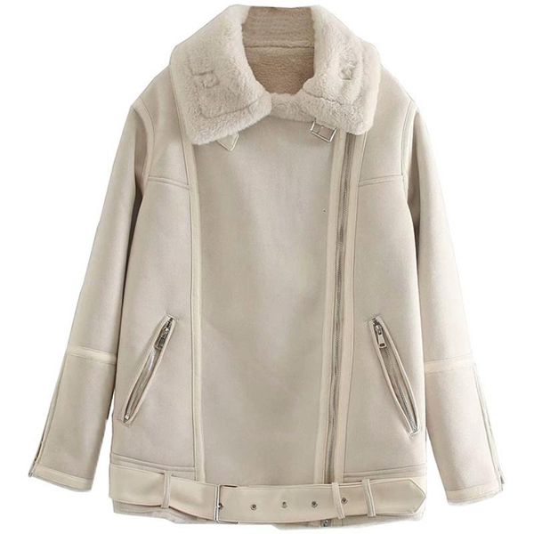 women's fur & faux casual one female jacket winter 2021 lamb wool jackets women outerwear locomotive suede autumn coats clothes d51, Black
women's fur & faux casual one female jacket winter 2021 lamb wool jackets women outerwear locomotive suede autumn coats clothes d51, Black
