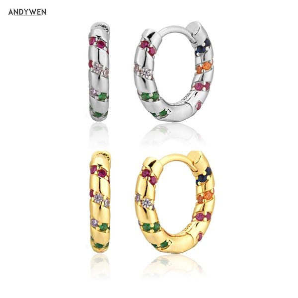andywen 100% 925 sterling silver colorful rainbow clips hoops earring middle 8mm piercing pendiente women circle jewelry 220108, Golden;silver
andywen 100% 925 sterling silver colorful rainbow clips hoops earring middle 8mm piercing pendiente women circle jewelry 220108, Golden;silver