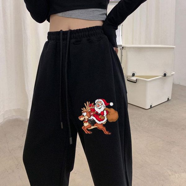 women's pants & capris christmas harajuku black trousers women autumn winter jogger drawstr wide leg cargo pant fleece casual streetwea, Black;white
women's pants & capris christmas harajuku black trousers women autumn winter jogger drawstr wide leg cargo pant fleece casual streetwea, Black;white