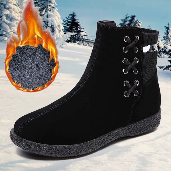 women's winter footwear plush fur ankle boots for women retro style ladies shoes non-slip women's shoes zapatos de mujer, Black
women's winter footwear plush fur ankle boots for women retro style ladies shoes non-slip women's shoes zapatos de mujer, Black