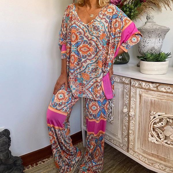 women's tracksuits 2021 national style printed t-shirt casual pants suit short-sleeve t long pant set loose two pieces female summer, Gray
women's tracksuits 2021 national style printed t-shirt casual pants suit short-sleeve t long pant set loose two pieces female summer, Gray