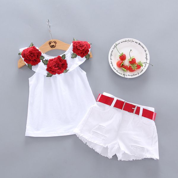 summer 2021 girls clothing sets childrens clothes cute flower t-shirt + casual shorts 2 pieces girls set, White
summer 2021 girls clothing sets childrens clothes cute flower t-shirt + casual shorts 2 pieces girls set, White