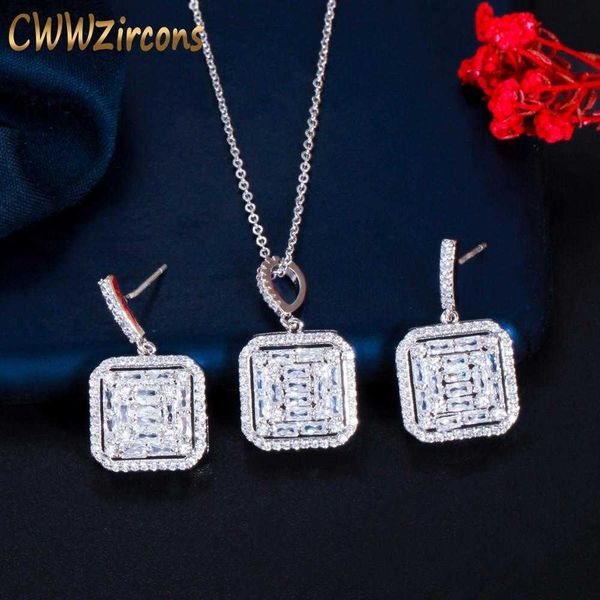 cute square drop dangle cz earring pendant necklace fashion brand ladies jewelry sets engagement party t473 210714, Silver
cute square drop dangle cz earring pendant necklace fashion brand ladies jewelry sets engagement party t473 210714, Silver