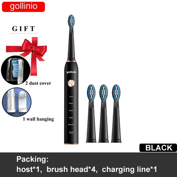 smart electric toothbrush gollinio sonic usb fast charging teeth brush rechargeable replacement head gl41a
smart electric toothbrush gollinio sonic usb fast charging teeth brush rechargeable replacement head gl41a
