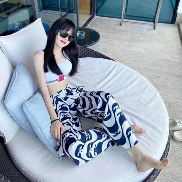 women's pants & capris printed wide-leg summer style korean loose high waist slim thin casual for women, Black;white
women's pants & capris printed wide-leg summer style korean loose high waist slim thin casual for women, Black;white