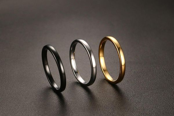 wedding rings korean rose gold couple ring screw personality titanium steel, Slivery;golden