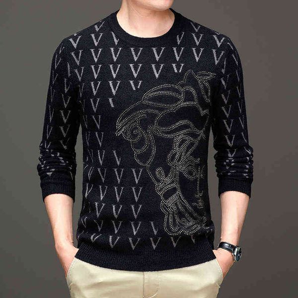 luxury sweaters chenille t-shirt 2021 autumn round neck jacquard contrast color long sleeve korean men's bottomed sweater, White;black
luxury sweaters chenille t-shirt 2021 autumn round neck jacquard contrast color long sleeve korean men's bottomed sweater, White;black