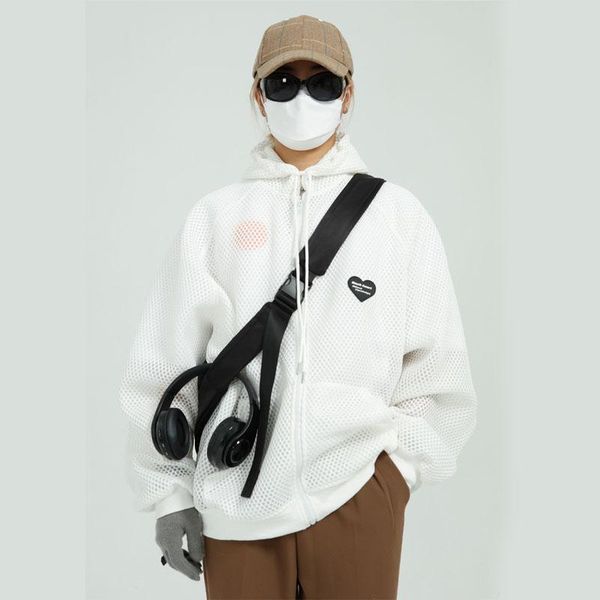men's jackets men women streetwear hip hop translucent hollow mesh hooded jacket youthful male loose casual black white coat couple, Black;brown
men's jackets men women streetwear hip hop translucent hollow mesh hooded jacket youthful male loose casual black white coat couple, Black;brown