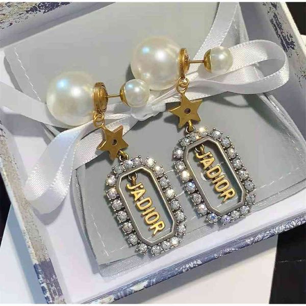 2021 luxury designer jewelry star same letter earrings size pearl small fragrance double temperament versatile ear clip, Silver
2021 luxury designer jewelry star same letter earrings size pearl small fragrance double temperament versatile ear clip, Silver