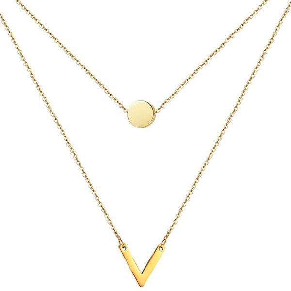 pendant necklaces fashion stainless steel thin chain choker for women charm jewelry double layered necklace valentine gift, Silver
pendant necklaces fashion stainless steel thin chain choker for women charm jewelry double layered necklace valentine gift, Silver