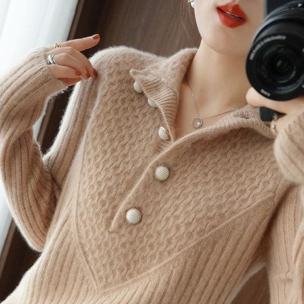 women's sweaters cashmere sweater lapel pullover long-sleeved ladies knit solid color base autumn and winter 100%wool, White;black
women's sweaters cashmere sweater lapel pullover long-sleeved ladies knit solid color base autumn and winter 100%wool, White;black