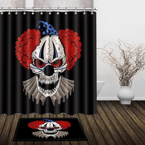 scary skull clown red hair shower curtain horror halloween skeleton bathroom sets with shower curtain and rugs, waterproof
scary skull clown red hair shower curtain horror halloween skeleton bathroom sets with shower curtain and rugs, waterproof
