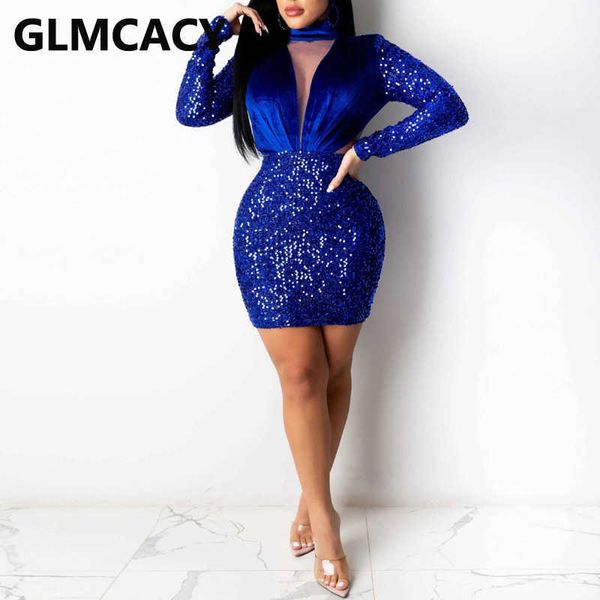 women long sleeve mesh insert dress velvet & sequin patchwork bodycon dresses 210702, Black;gray
women long sleeve mesh insert dress velvet & sequin patchwork bodycon dresses 210702, Black;gray