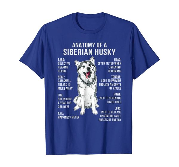 Anatomy Of A Siberian Husky T-Shirt Funny Dog Lover Gift, Mainly pictures