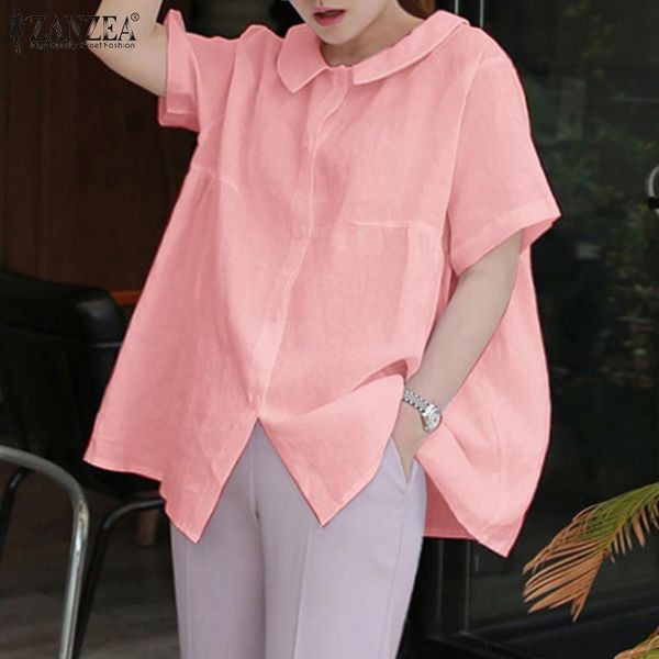 women's blouses & shirts zanzea summer blouse women short sleeve buttons down shirt loose solid cotton blusas chemise mujer oversized c, White
women's blouses & shirts zanzea summer blouse women short sleeve buttons down shirt loose solid cotton blusas chemise mujer oversized c, White